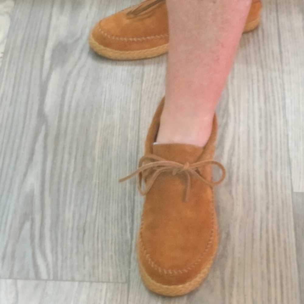 Uggs Tan Loafers with Soft Suede Texture and Flexible Sole